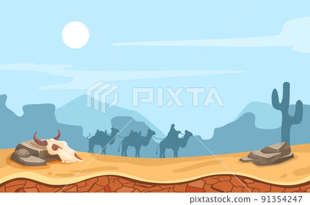 Desert Landscape Illustration 91354247