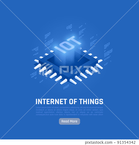 Internet Of Things Isometric Background - Stock Illustration [91354342 ...