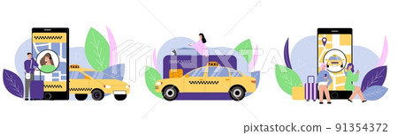 Taxi Services Flat Compositions 91354372