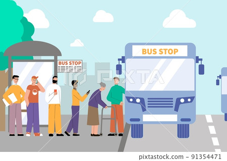 Bus Stop Queue Composition Bus Stop Queue Composition 91354471