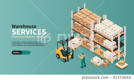 Warehouse Services Isometric Banner Warehouse Services Isometric Banner 91354688