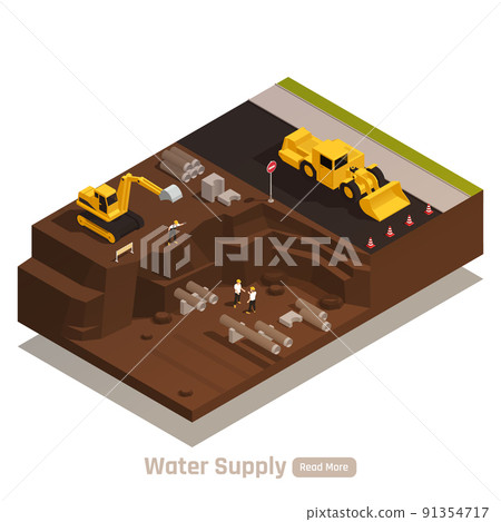 Water Supply Isometric Composition 91354717