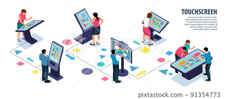 Interactive Touchscreen Users Infographics - Stock Illustration ...