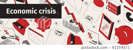 Economic Crisis Isometric Pattern Economic Crisis Isometric Pattern 91354871