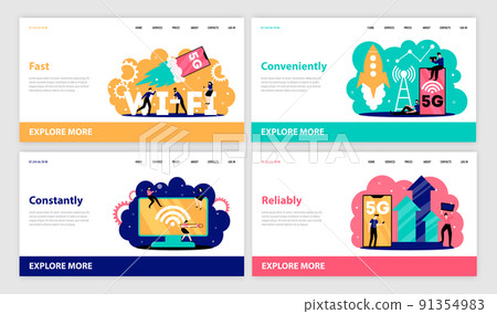 Internet 5G Horizontal Banners 91354983
