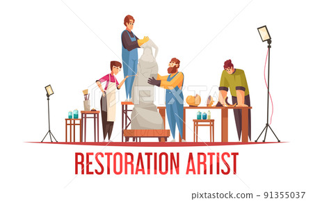 Flat Artist Restorer Concept 91355037