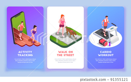 Running People Banners Set Running People Banners Set 91355121