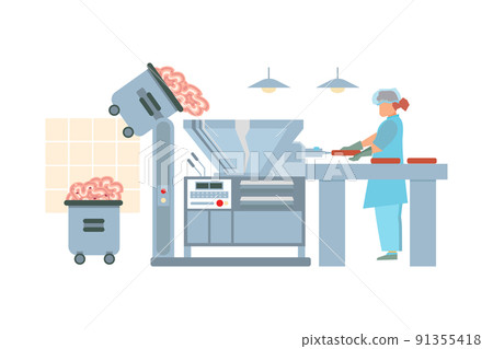 Factory Sausage Making Composition 91355418