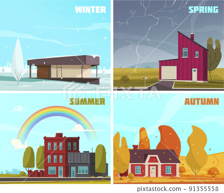 Natural Phenomena Concept Icons Set Natural Phenomena Concept Icons Set 91355558