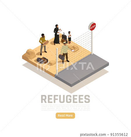 Refugees Isometric Design Concept Refugees Isometric Design Concept 91355612