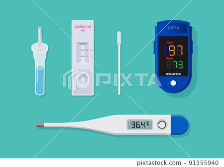 Oximeter Medical thermometer and Rapid antigen test kit set Oximeter Medical thermometer and Rapid antigen test kit set 91355940