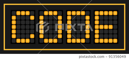 Orange color led banner in word code on black background Orange color led banner in word code on black background 91356049