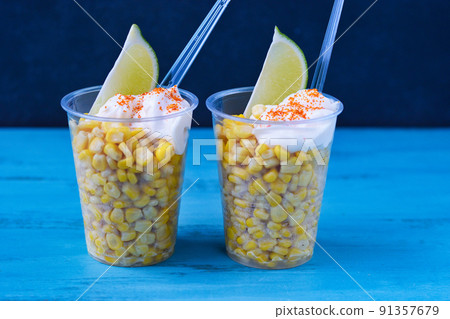 Mexican food Esquite Mexican food Esquite 91357679