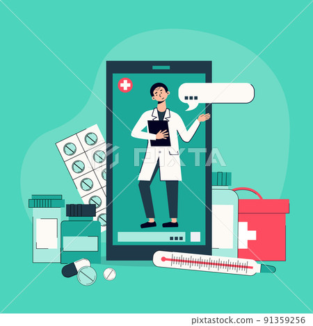 Online Medicine Background Composition Online Medicine Background Composition 91359256