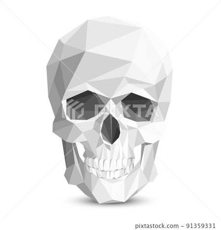 Colorful geometric low poly skull. Vector triangular skull Colorful geometric low poly skull. Vector triangular skull 91359331