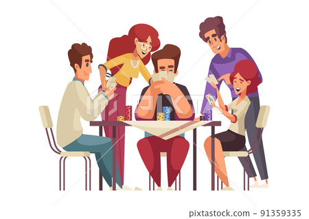 Poker Cartoon Illustration 91359335