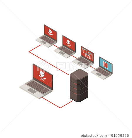 Hacking Isometric Icon Hacking Isometric Icon 91359336