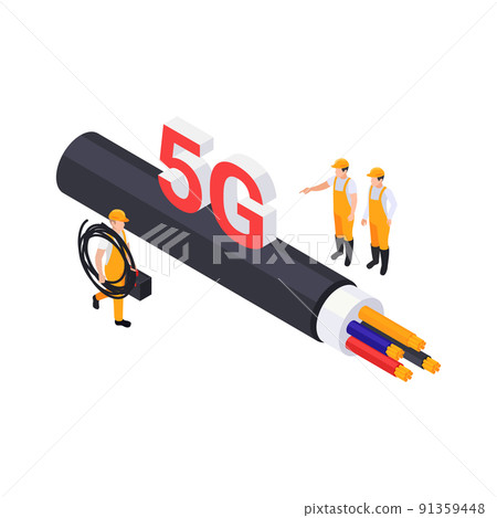 Isometric 5G Internet Concept 91359448