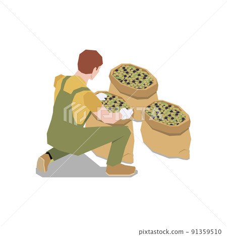 Olive Production Worker Composition Olive Production Worker Composition 91359510