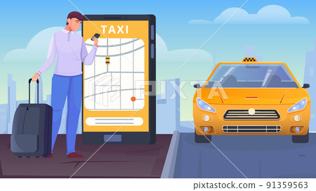 Taxi App Flat 91359563
