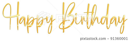 Golden Text Lettering Happy Birthday cut out Golden Text Lettering Happy Birthday cut out 91360001