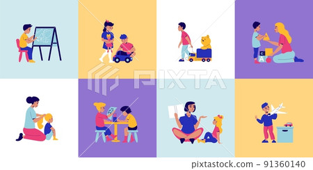 Kindergarten Children Design Concept Kindergarten Children Design Concept 91360140