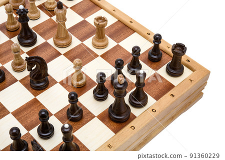 Beige Brown Wooden chess different pieces figures Beige Brown Wooden chess different pieces figures 91360229