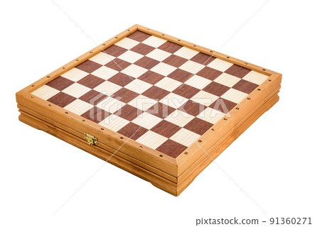 Natural Wooden Classic Empty Chessboard with casket chest on white background Natural Wooden Classic Empty Chessboard with casket chest on white background 91360271