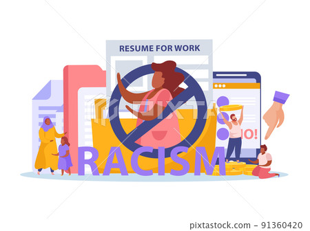 Racism Discrimination Flat Composition Racism Discrimination Flat Composition 91360420
