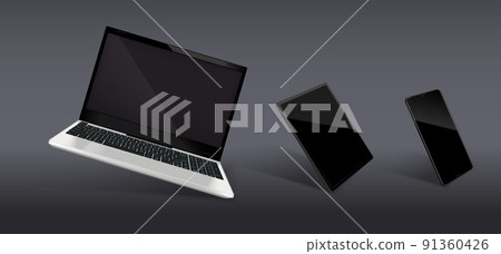 Laptop And Smartphone Realistic Composition Laptop And Smartphone Realistic Composition 91360426