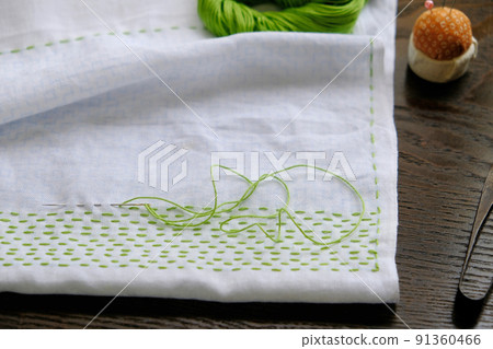 Sashiko cloth is being produced 91360466