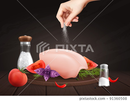 Salt On Meat Composition 91360508