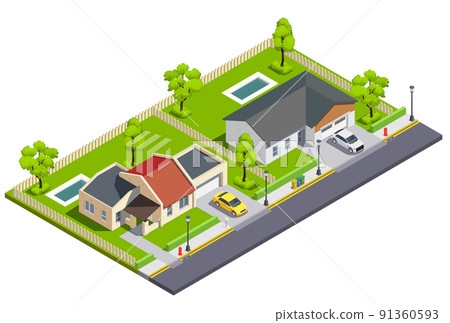 Town Block Buildings Composition 91360593