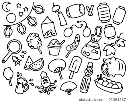 Summer festival accessory illustration summary 91361287