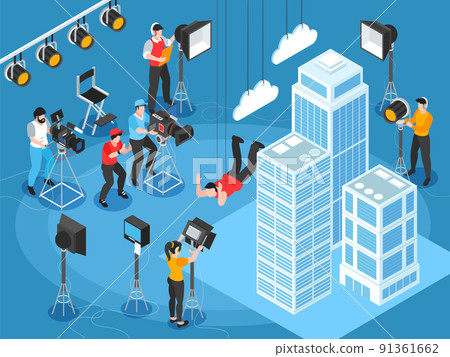 Isometric Film Set Composition 91361662