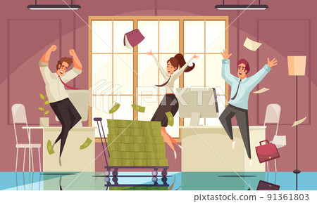 Joyful Jumping People Background 91361803