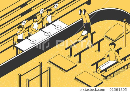 Voting Judges Illustration 91361805