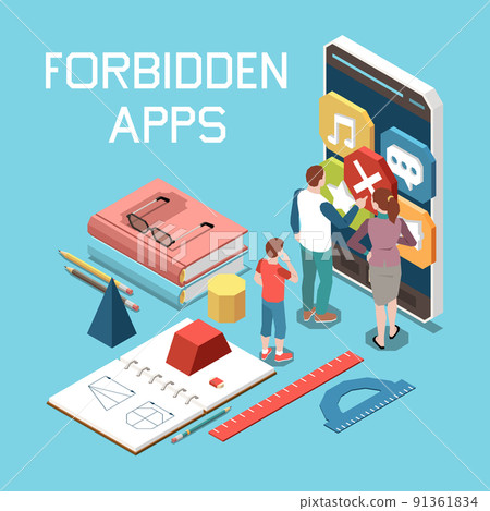 Apps Parental Control Isometric Apps Parental Control Isometric 91361834