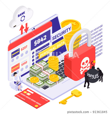 Data Protection Isometric Composition Data Protection Isometric Composition 91361845