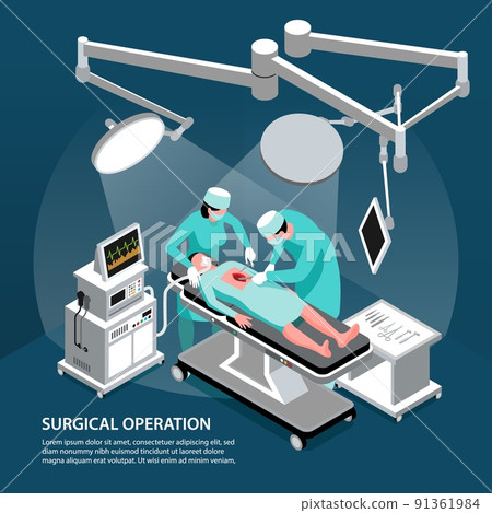 Isometric Surgical Operation Background 91361984