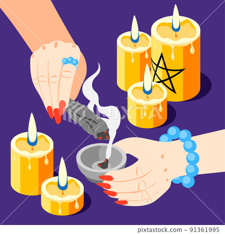 Spodomancy Fortunetelling Isometric Composition Spodomancy Fortunetelling Isometric Composition 91361995