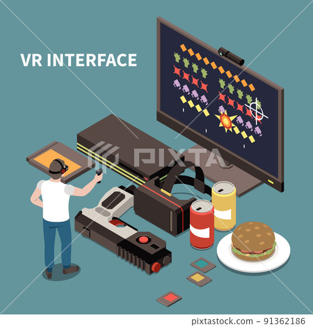 VR Interface Isometric Poster 91362186