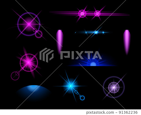 Blue Light Effects Icon Set Blue Light Effects Icon Set 91362236