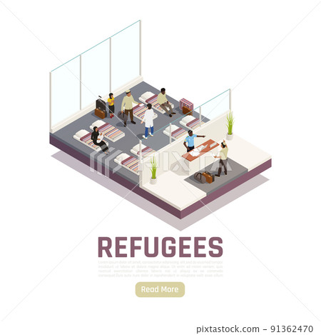Refugees Asylum Center Isometric 91362470
