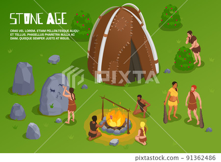 Stone Age Outdoor Background 91362486
