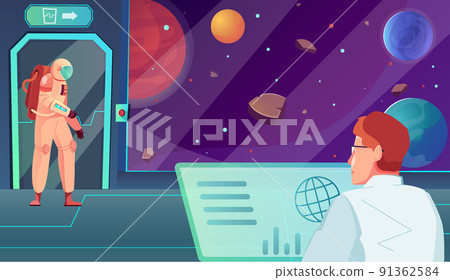 Space Station Flat Composition 91362584