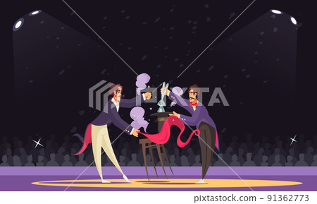 Magicians At Circus Illustration 91362773
