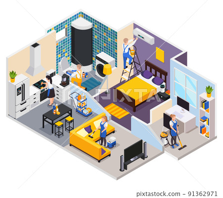 Apartment Cleaning Service Composition 91362971