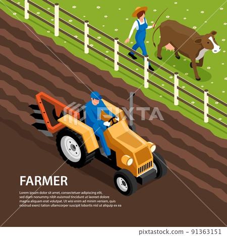 Farmer Ranch Isometric Composition 91363151