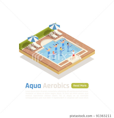 Aqua Aerobics Isometric Composition Aqua Aerobics Isometric Composition 91363211